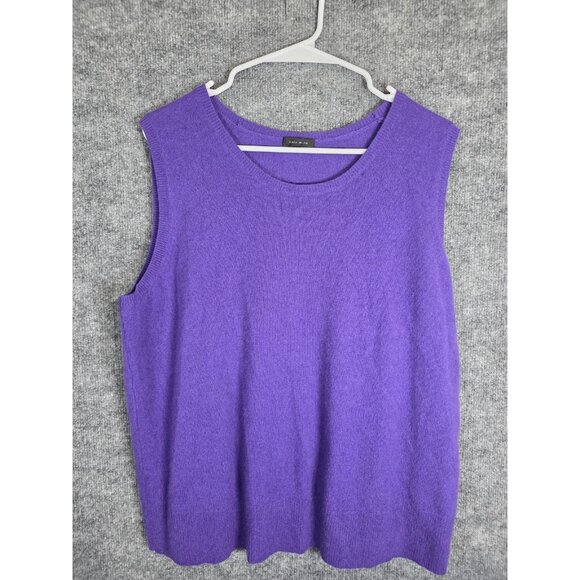 Only Mine Sweater Vest Womens Medium Purple Sleeveless Knit Crewneck Casual - Picture 1 of 11
